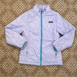 Patagonia girls Nano Puff jacket size XL in lavender